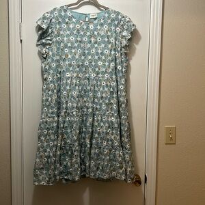 Orange Creek Floral Print Blue Dress Size 2XL
